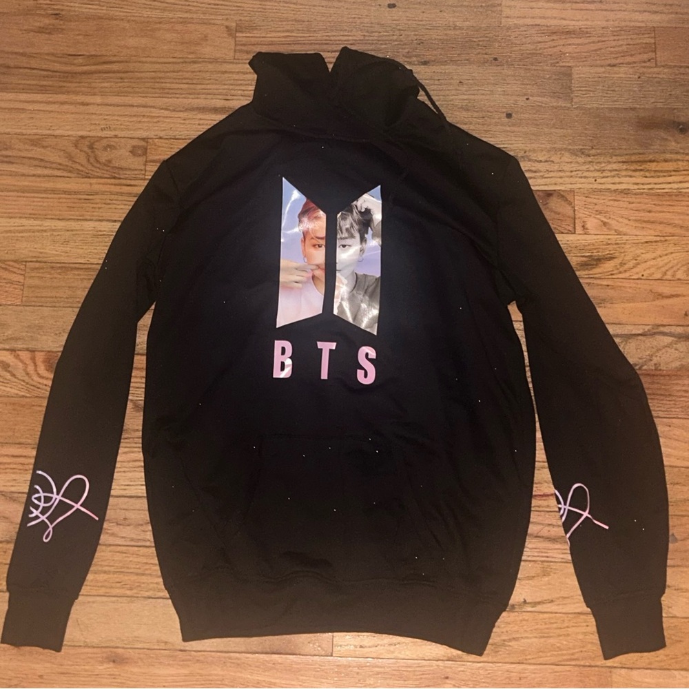 Amazon Black BTS Hoodie with Pink Accents